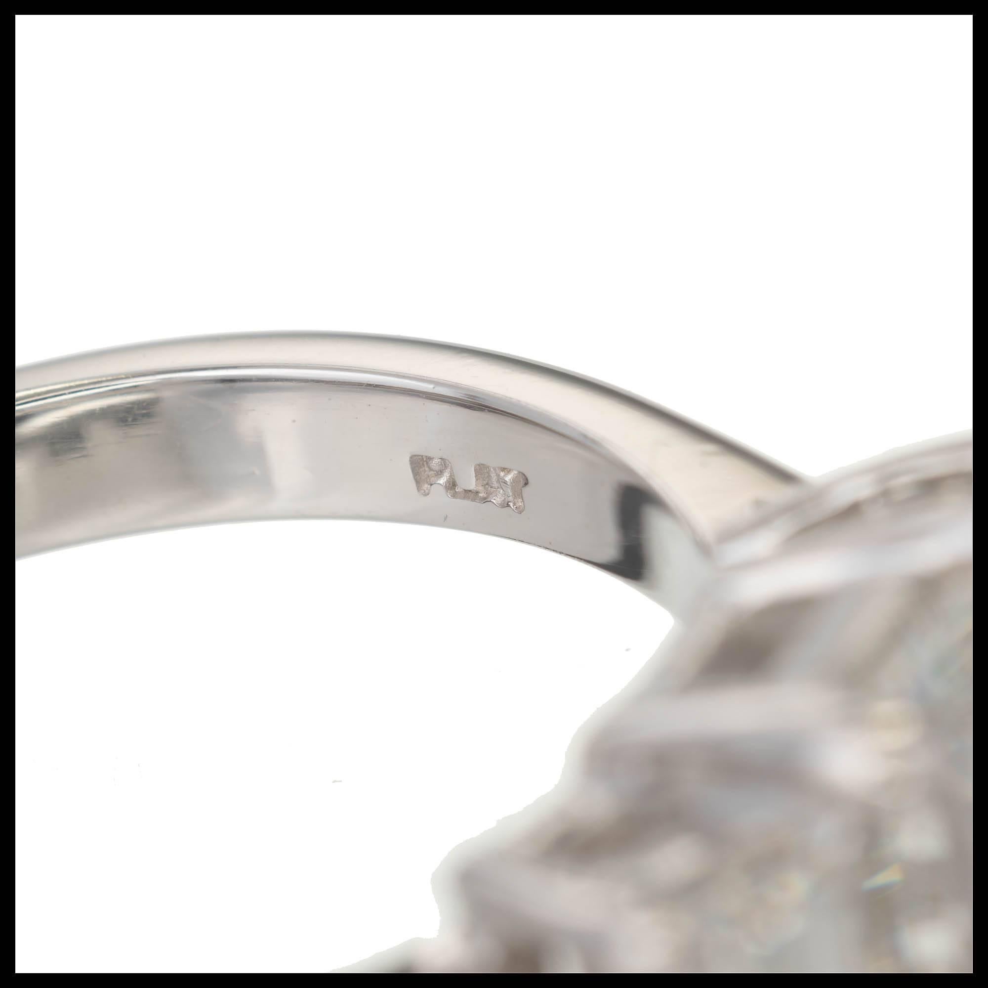 Peter Suchy 2.74 Carat Emerald Cut Diamond Three-Stone Platinum Engagement Ring 1