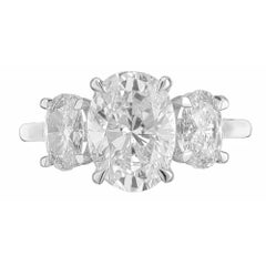 Peter Suchy 2.80 Carat Diamond Platinum Three Stone Engagement Ring