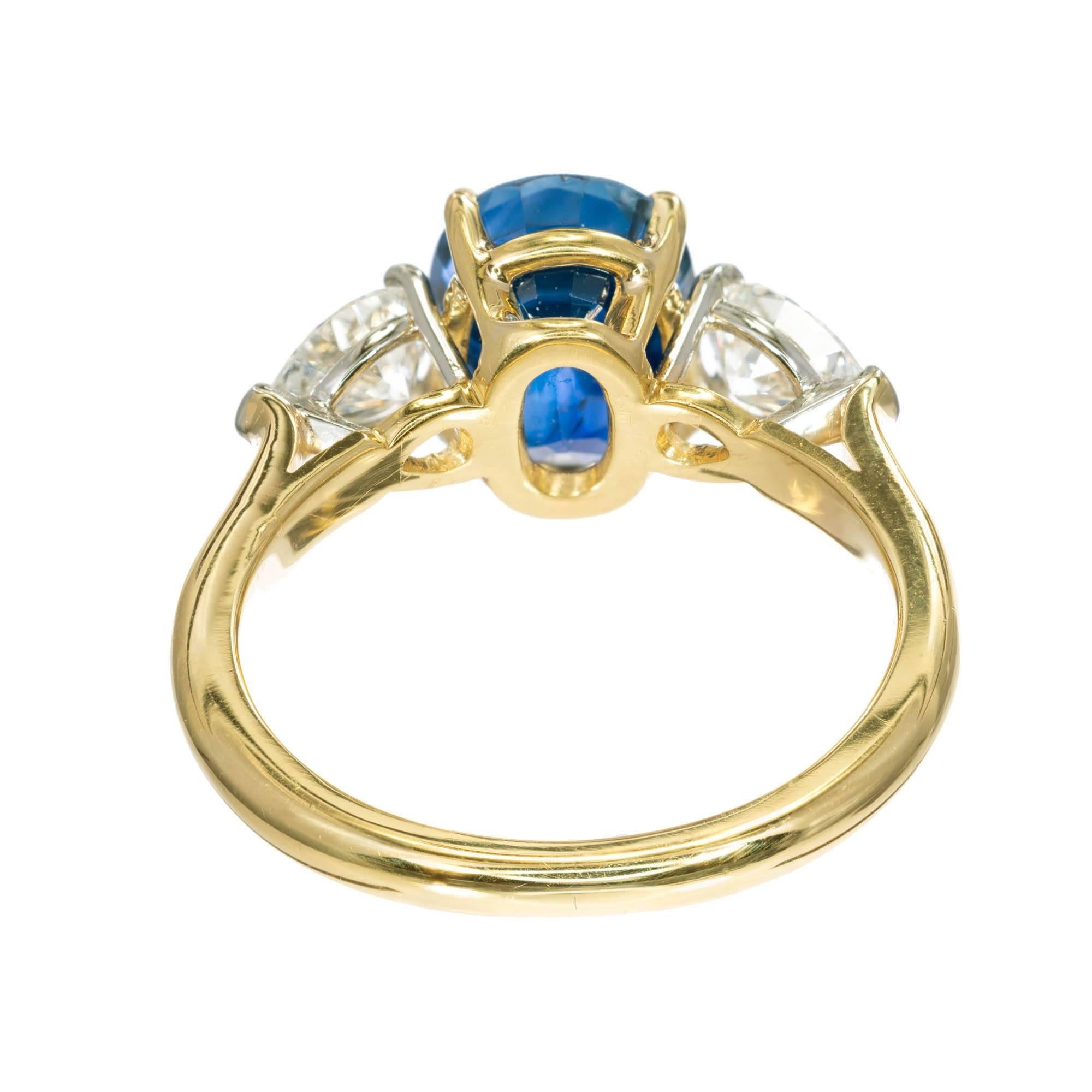 Peter Suchy 2.83 Carat Sapphire Diamond Gold Platinum Engagement Ring In Good Condition For Sale In Stamford, CT