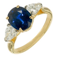 Peter Suchy 2.83 Carat Sapphire Diamond Gold Platinum Engagement Ring