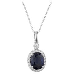 Peter Suchy 2.85 Carat Sapphire Diamond White Gold Pendant Necklace