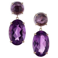 Peter Suchy 29.47 Amethyst Yellow Gold Dangle Earrings