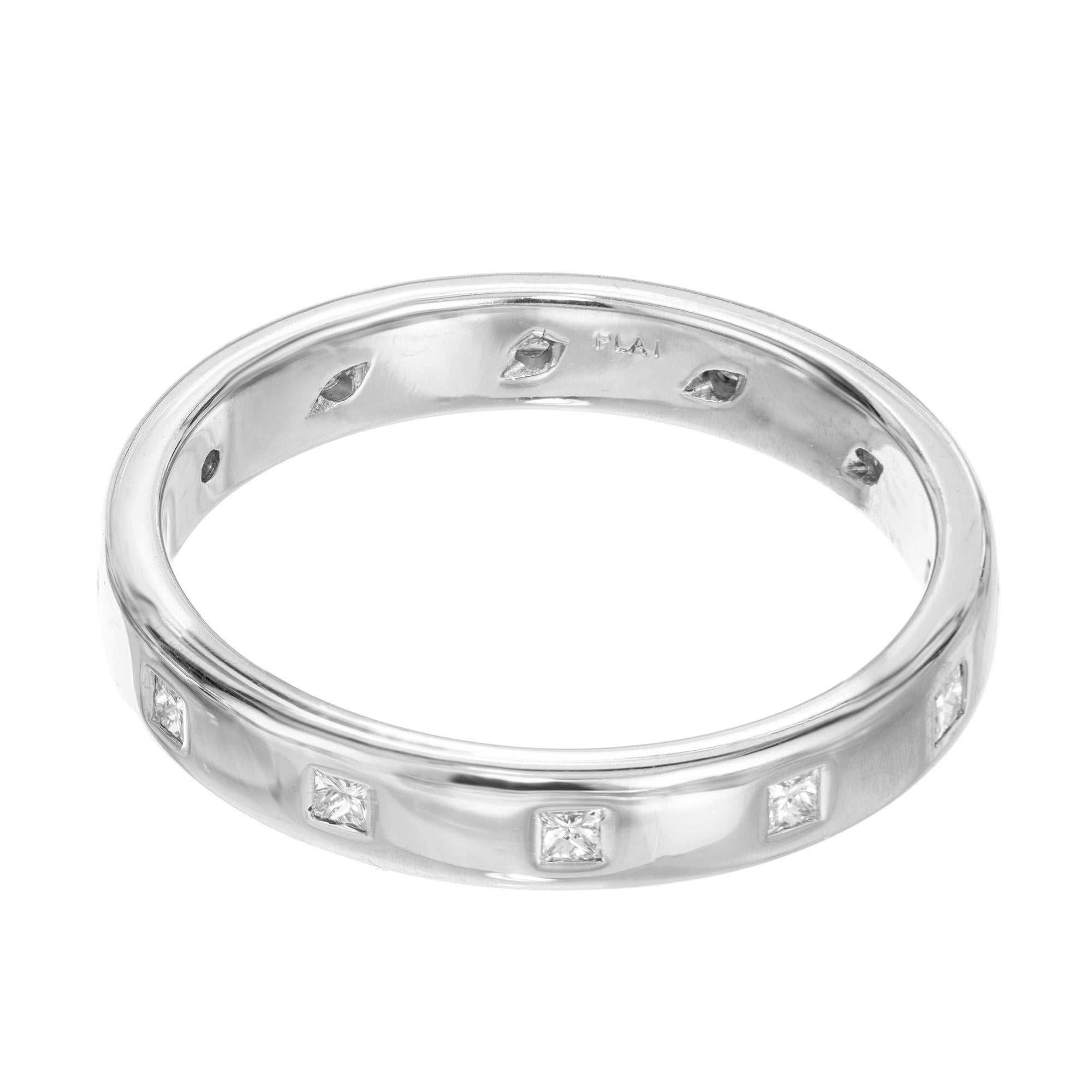 Princess Cut Peter Suchy .30 Carat Diamond Platinum Eternity Band Ring For Sale