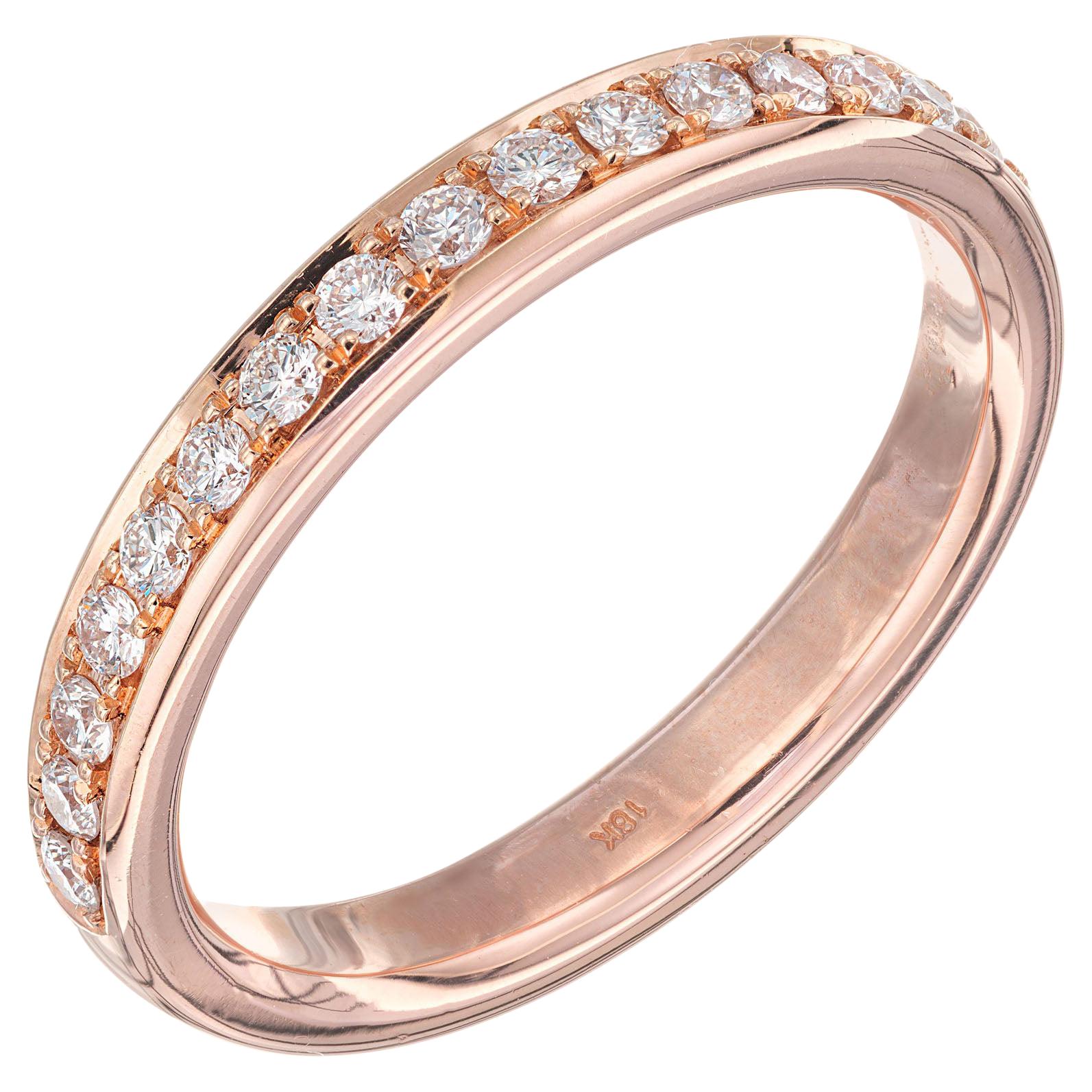 Peter Suchy .30 Carat Diamond Rose Gold Eternity Band Ring For Sale
