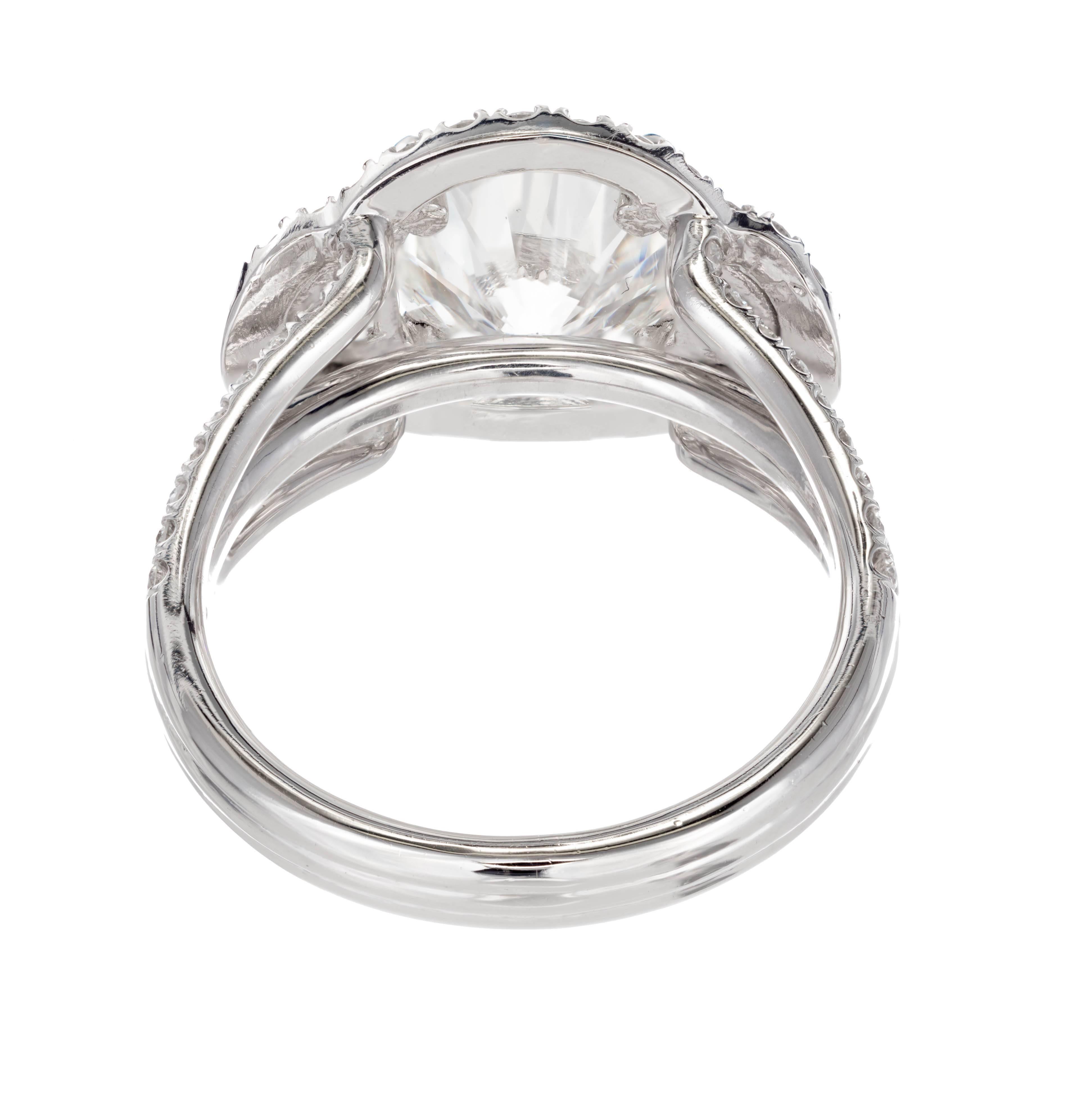 Women's Peter Suchy 3.00 Carat Diamond Three-Stone Platinum Engagement Ring