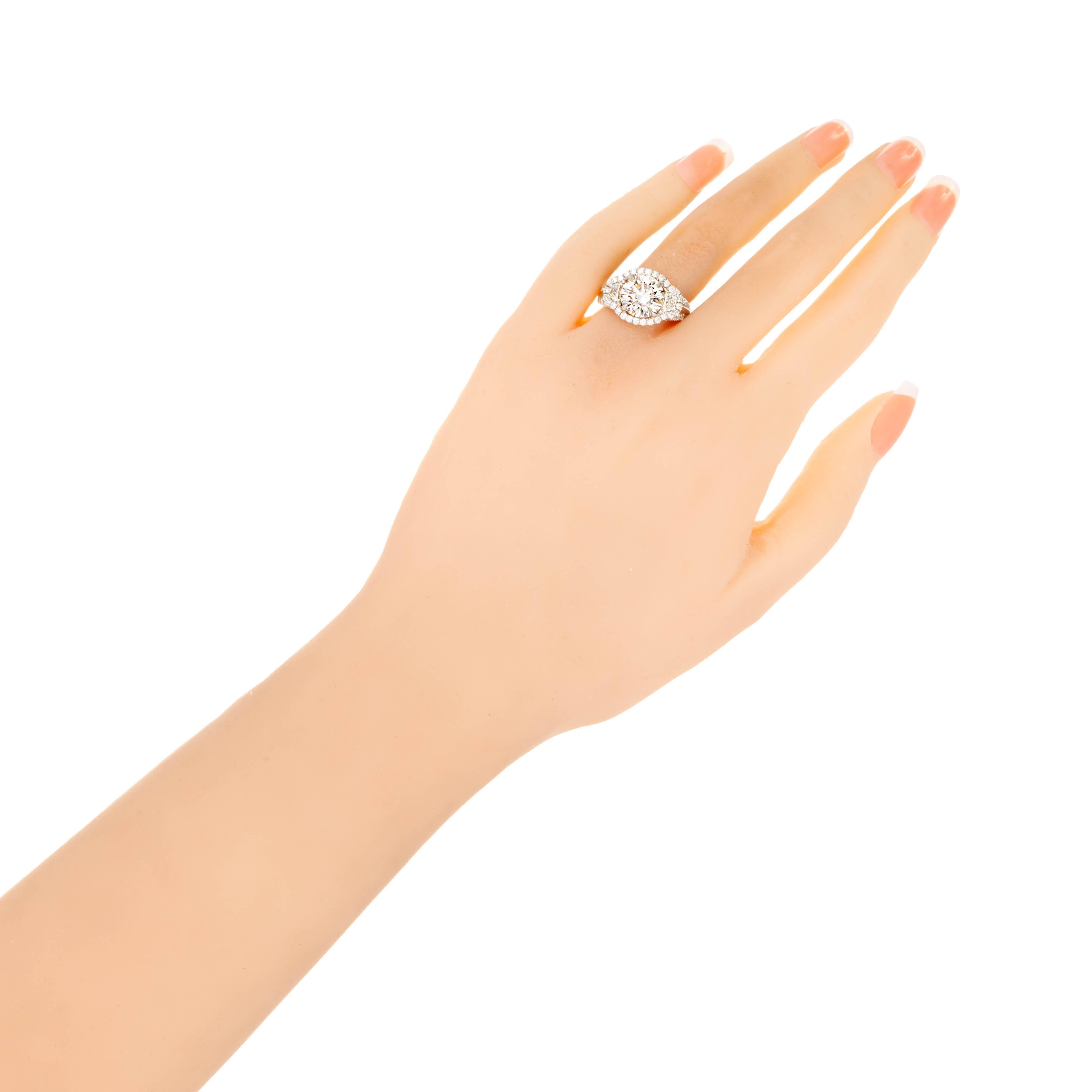 Peter Suchy 3.00 Carat Diamond Three-Stone Platinum Engagement Ring 1