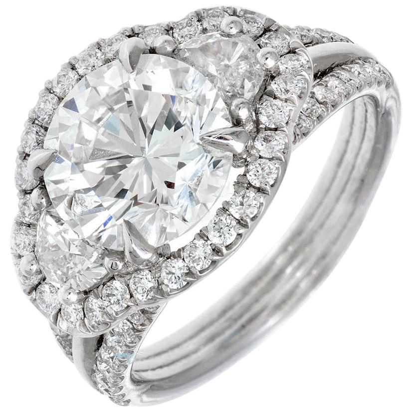 Peter Suchy 3.00 Carat Diamond Three-Stone Platinum Engagement Ring