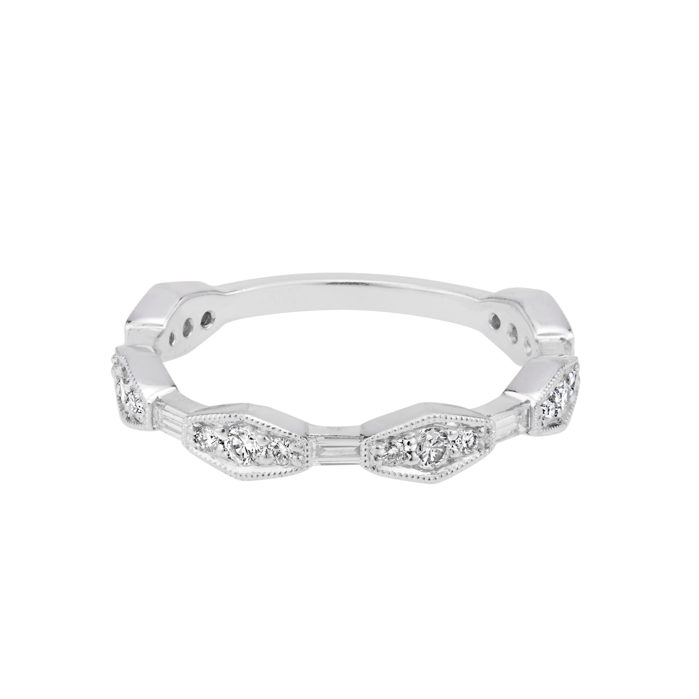 Round Cut Peter Suchy .33 Carat Diamond Platinum Wedding Band Ring For Sale