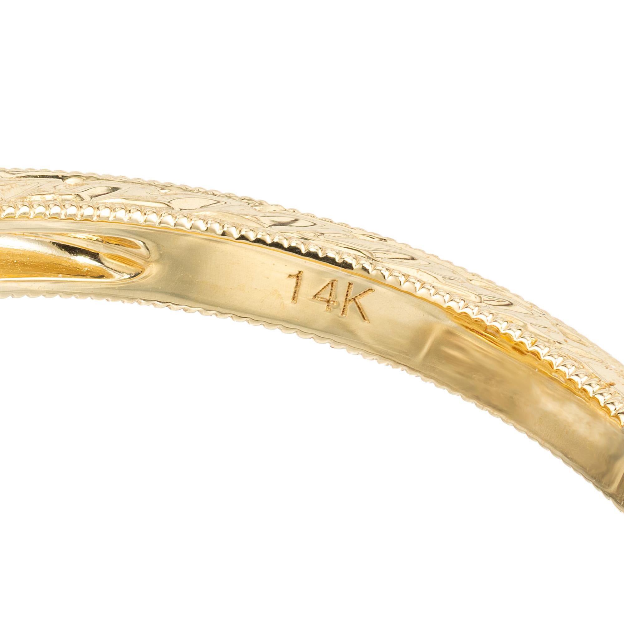 En vente :  Peter Suchy Bague de fiançailles en or jaune ornée d'un diamant marquise de 0,33 carat et d'un rubis  6