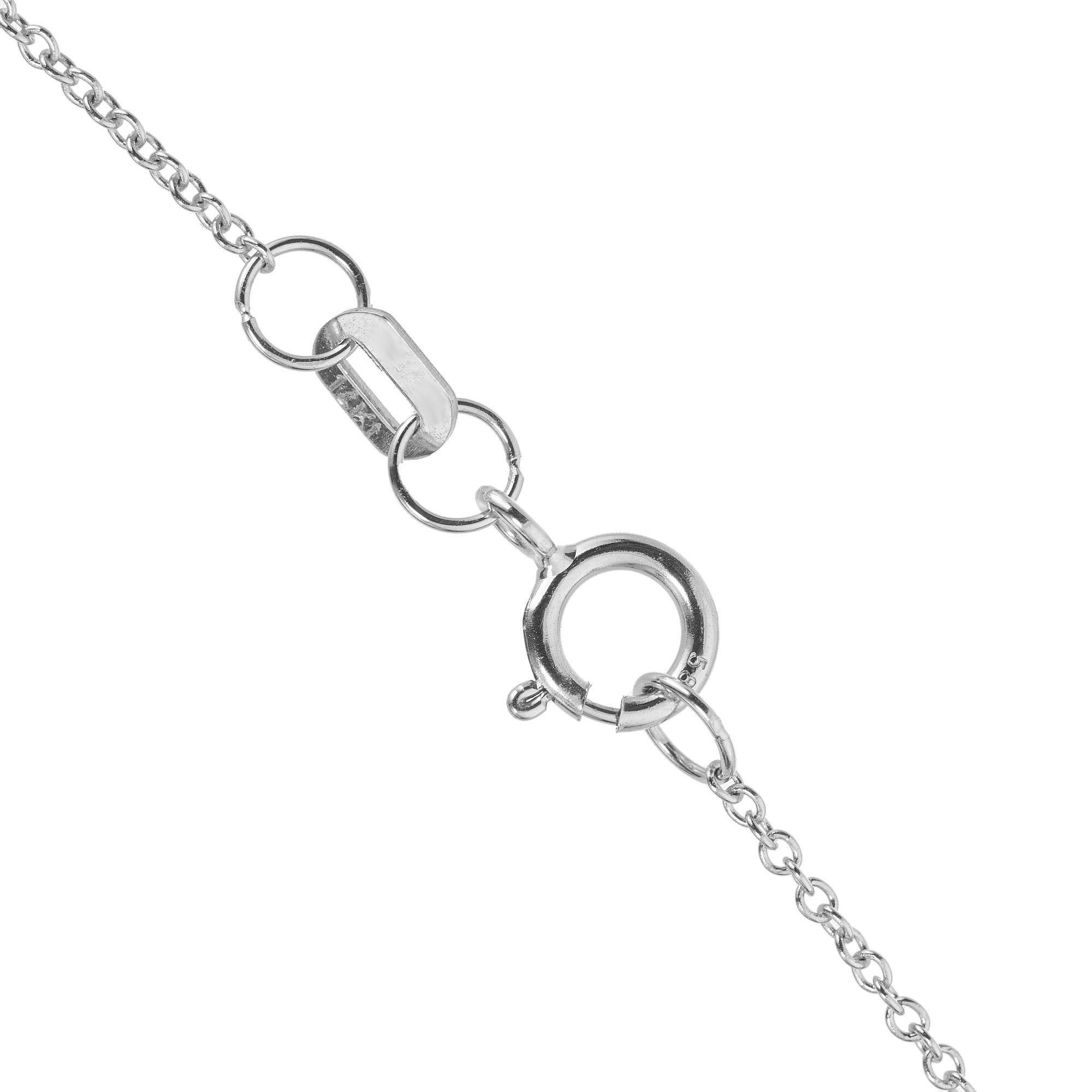 Women's Peter Suchy .33 Carat Red Flash Opal Diamond White Gold Pendant Necklace For Sale