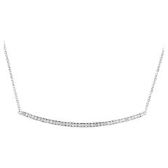 Peter Suchy .36 Carat Diamond White Gold Smile Bar Necklace