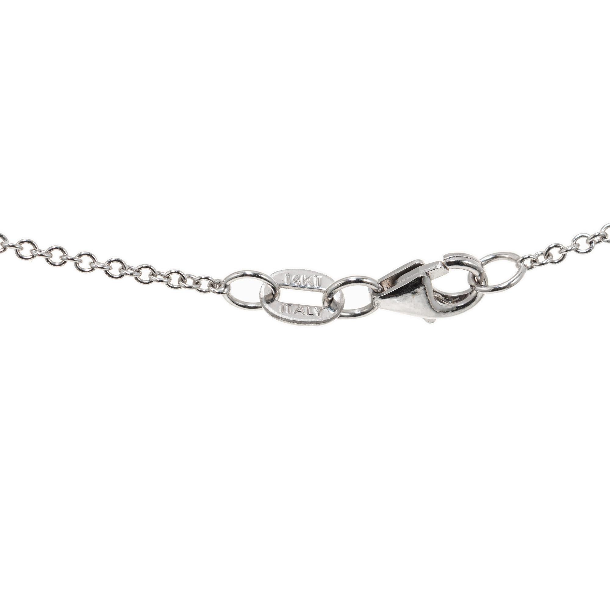 Donna Peter Suchy - Collana con ciondolo in oro bianco con diamante Aqua a rettangolo da 3,60 carati in vendita