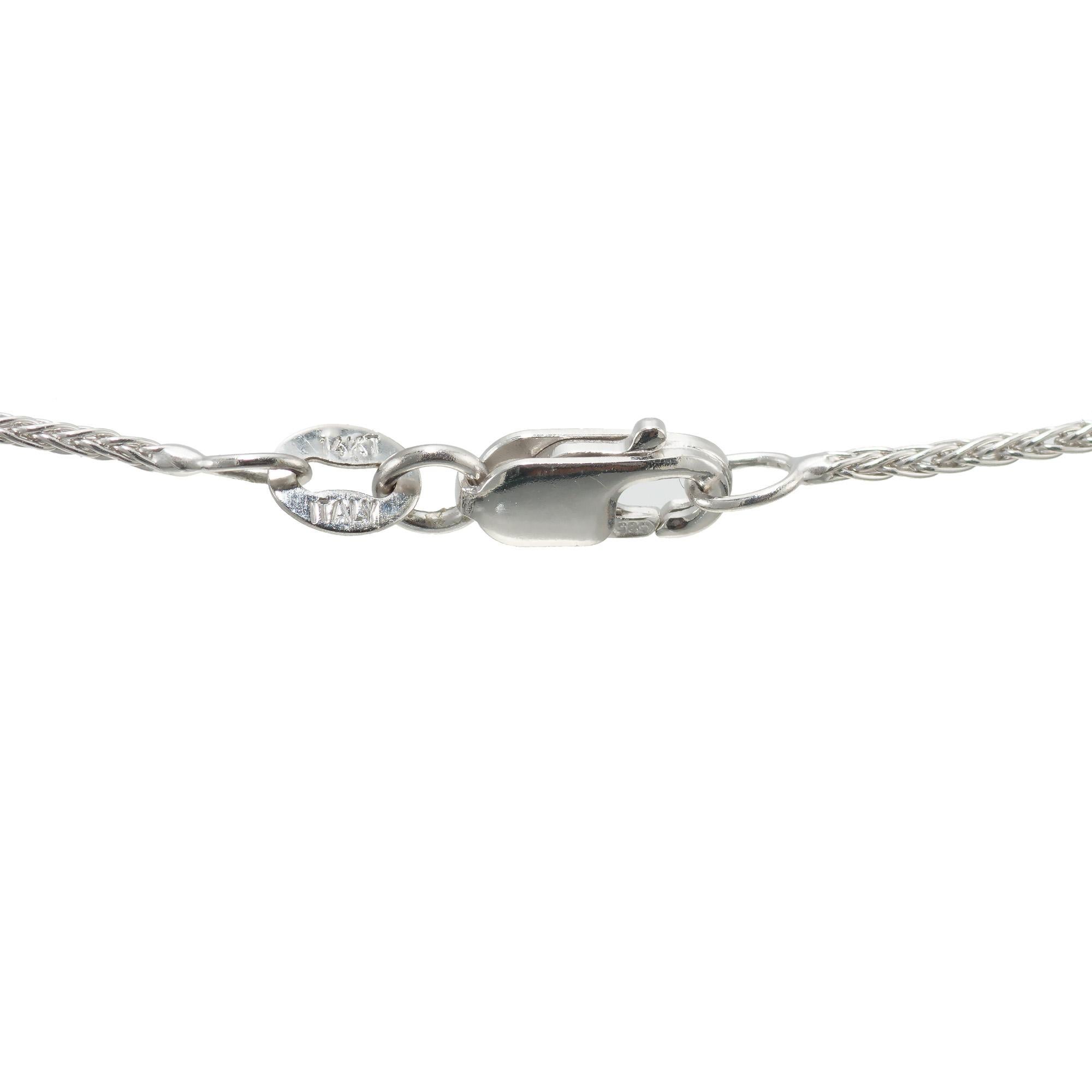 Peter Suchy Collier pendentif en or blanc avec aigue-marine de 3,70 carats et diamants Neuf - En vente à Stamford, CT