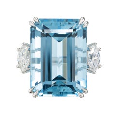 Peter Suchy 37,67 Karat Aquamarin Diamant Platin Cocktail Ring