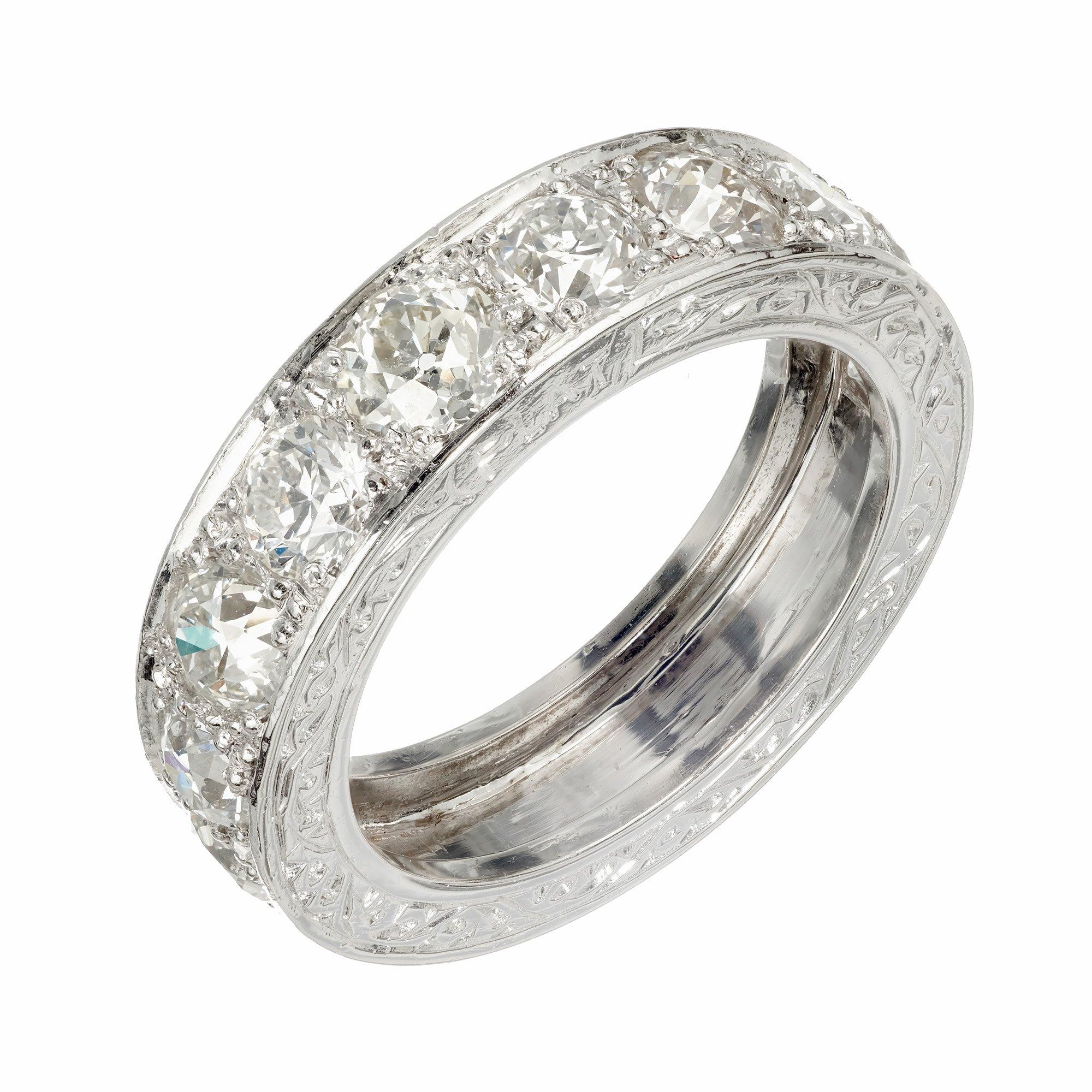 Peter Suchy 3.80 Carat Diamond Platinum Wedding Band Ring