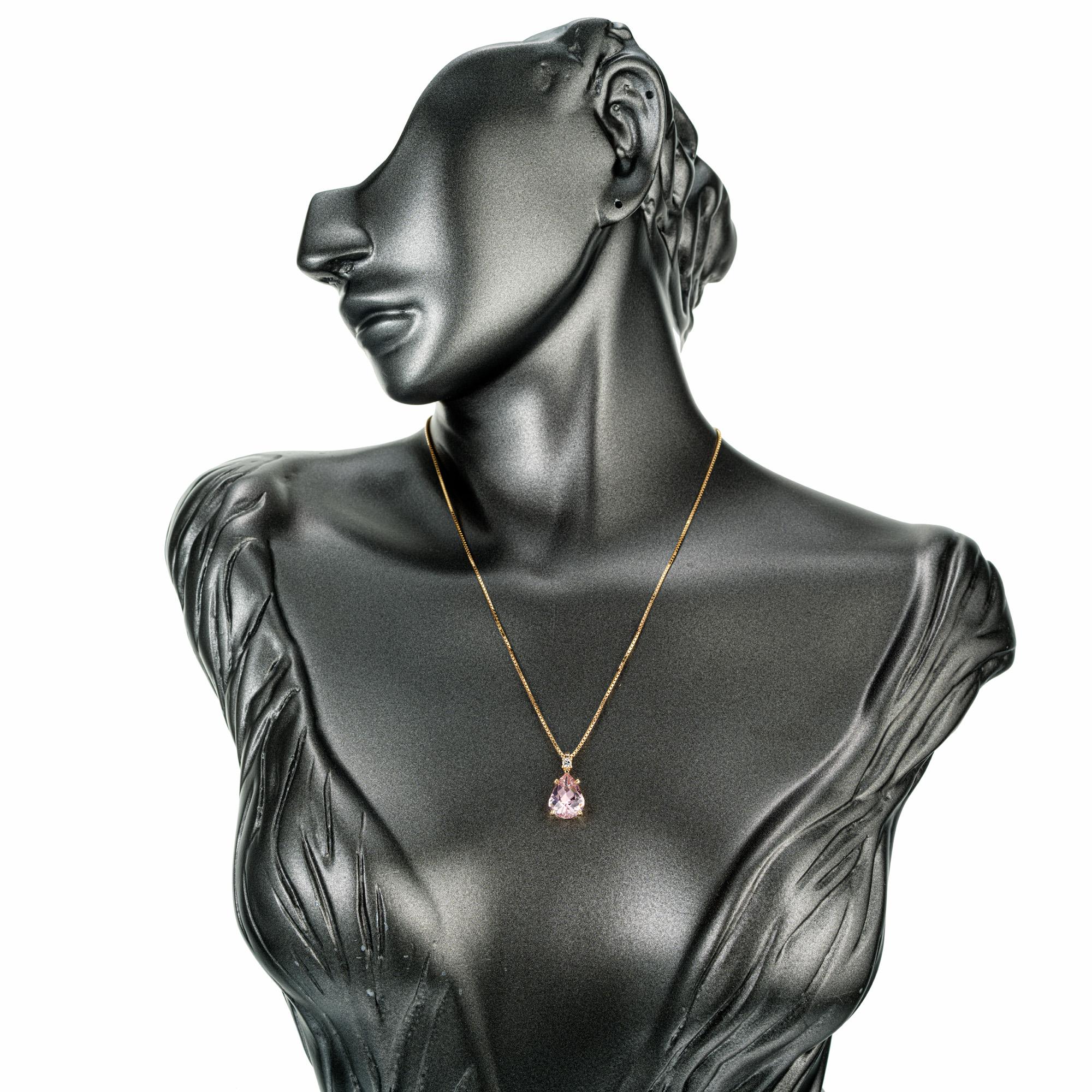 Peter Suchy - Collana con ciondolo in oro giallo con diamante Toumaline da 3,93 carati in vendita 1
