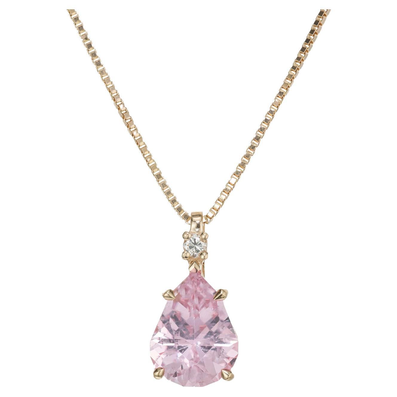 Peter Suchy 3.93 Carat Toumaline Diamond Yellow Gold Pendant Necklace For Sale