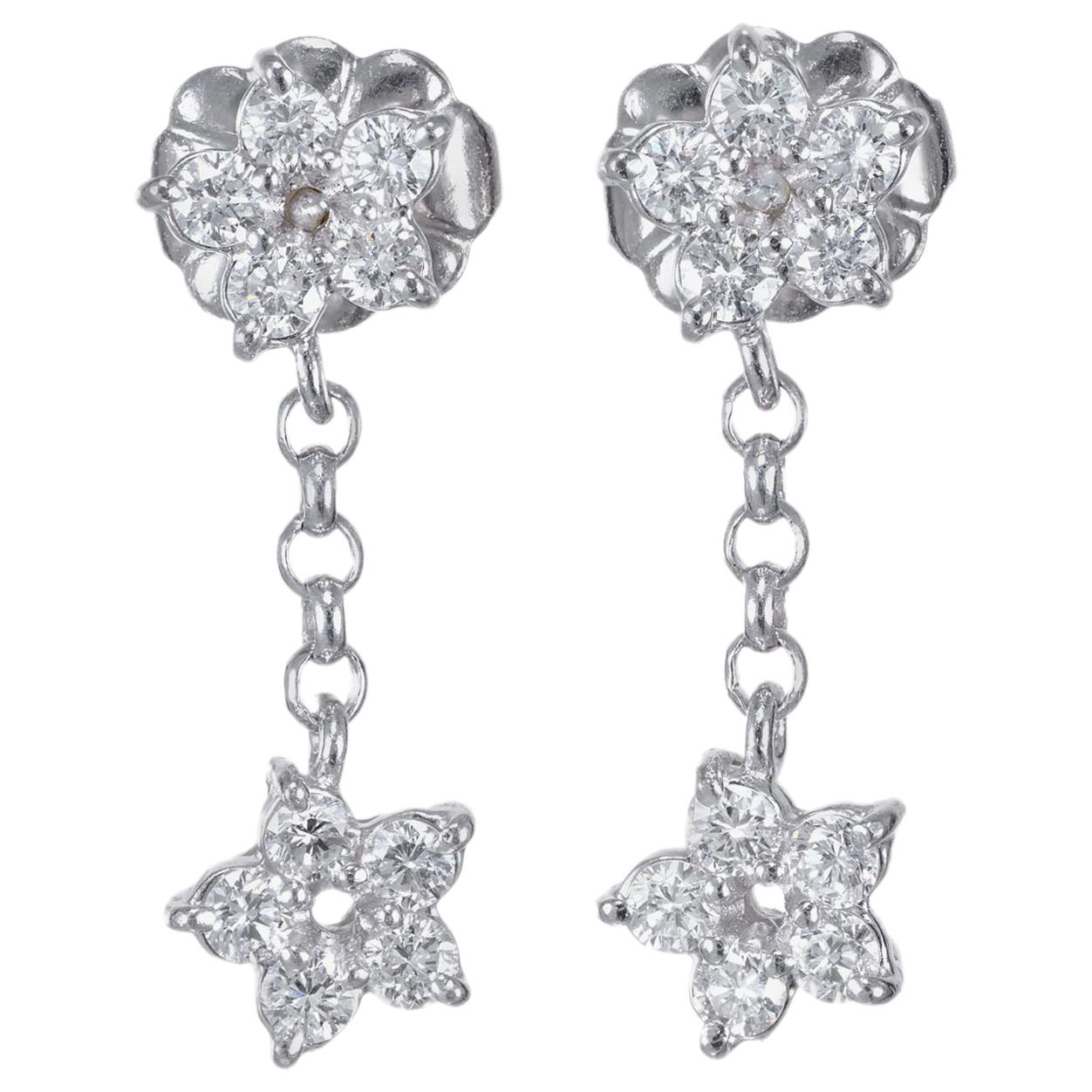 Peter Suchy .40 Carat Diamond Platinum Dangle Star Earrings