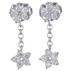 Peter Suchy .40 Carat Diamond Platinum Dangle Star Earrings