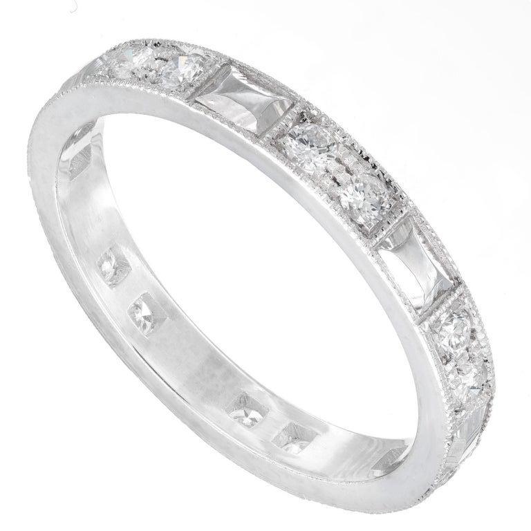 Round Cut Peter Suchy .40 Carat Diamond Platinum Wedding Band Ring For Sale
