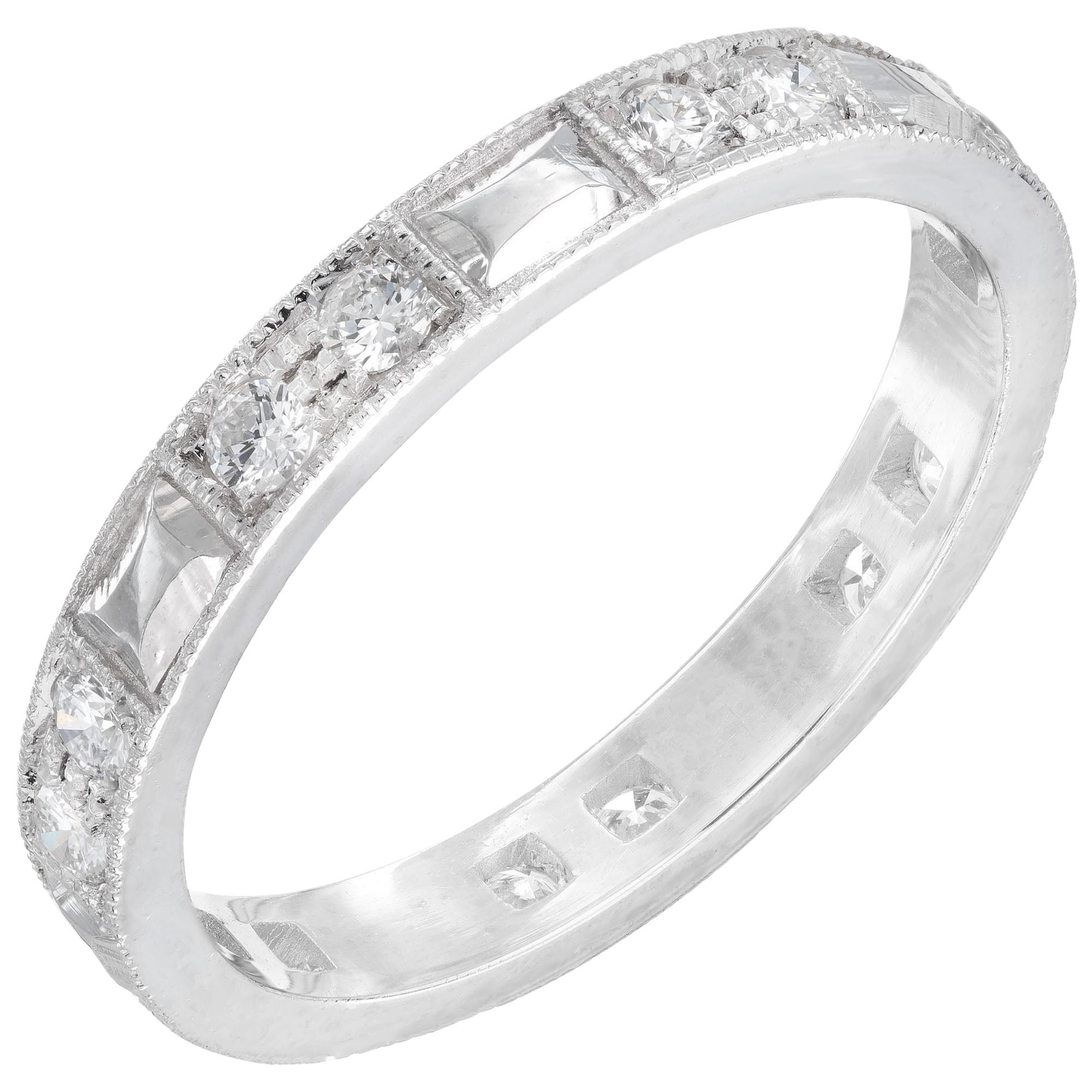Peter Suchy .40 Carat Diamond Platinum Wedding Band Ring For Sale
