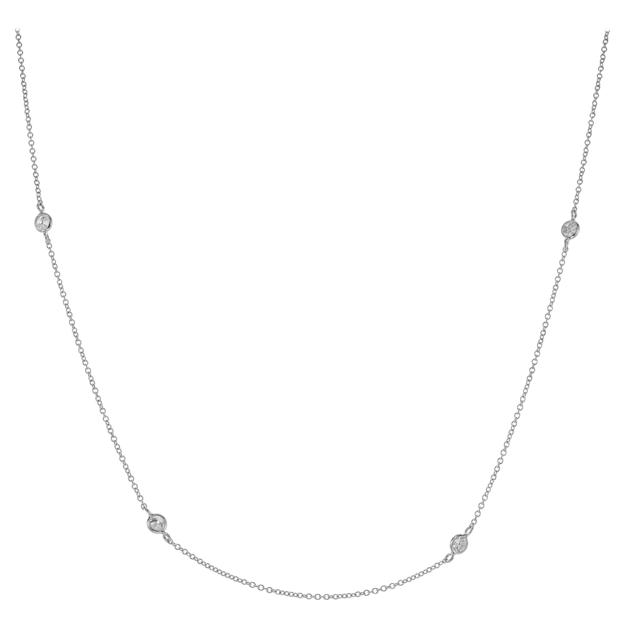 Peter Suchy .40 Carat Diamond White Gold Diamond by the Yard Necklace For Sale