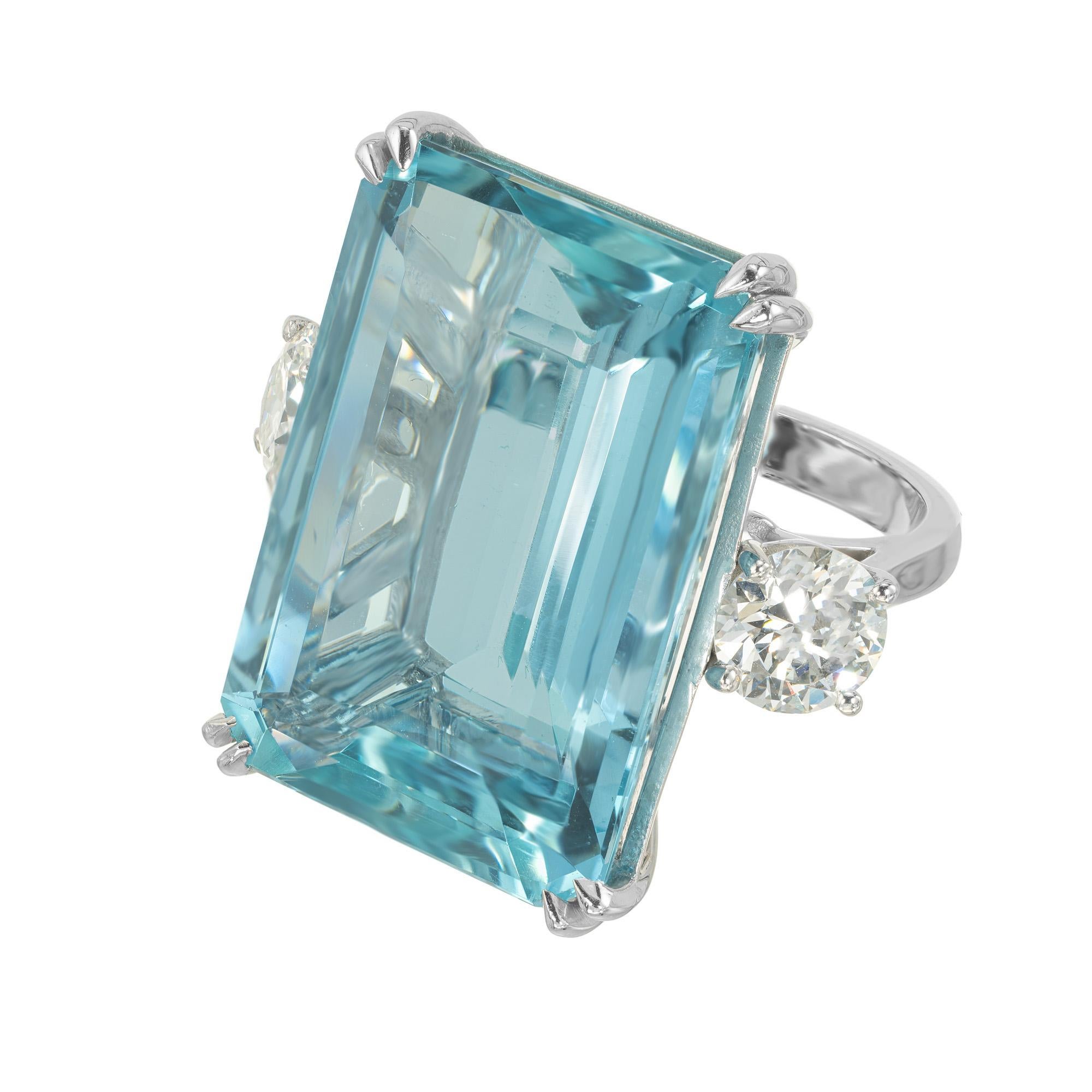 Peter Suchy 41,28 Karat Aquamarin Diamant Cocktail Platin Ring im Zustand „Neu“ im Angebot in Stamford, CT