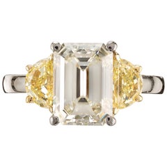 Peter Suchy 4.18 Carat Emerald Cut Diamond Platinum Engagement Ring