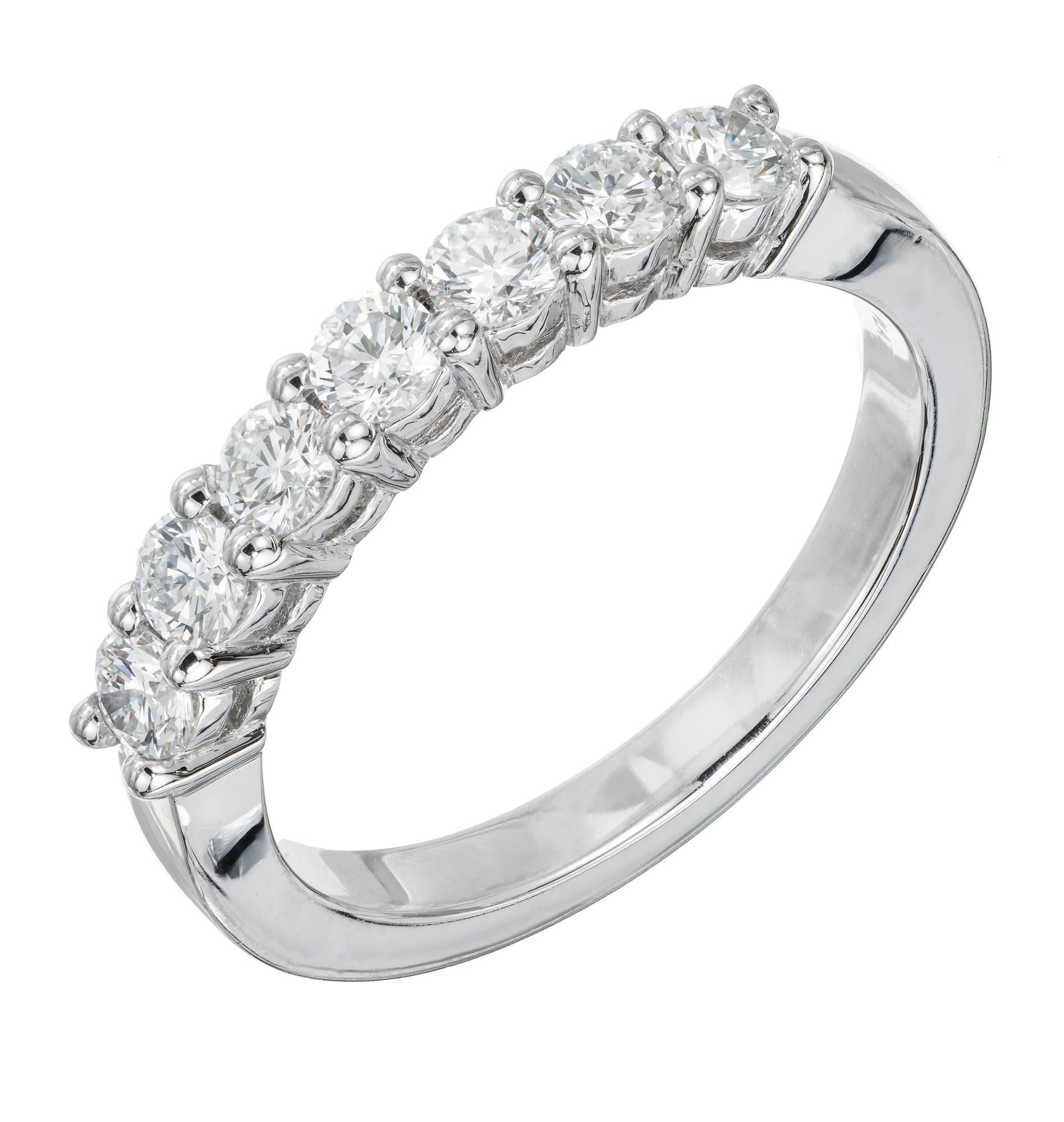 Estate Platinum Diamond Band Ring Chanel Set - petersuchyjewelers