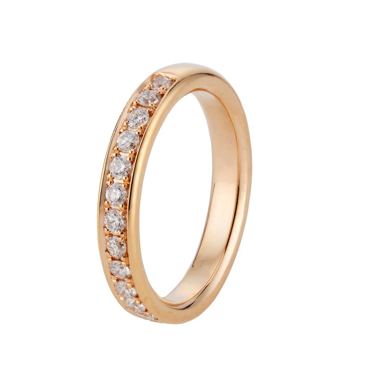 Peter Suchy .42 Carat Diamond Rose Gold Wedding Band Ring In New Condition For Sale In Stamford, CT