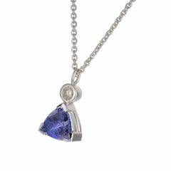 Collana con ciondolo in oro bianco con diamante e tanzanite di Peter Suchy da 4,20 carati