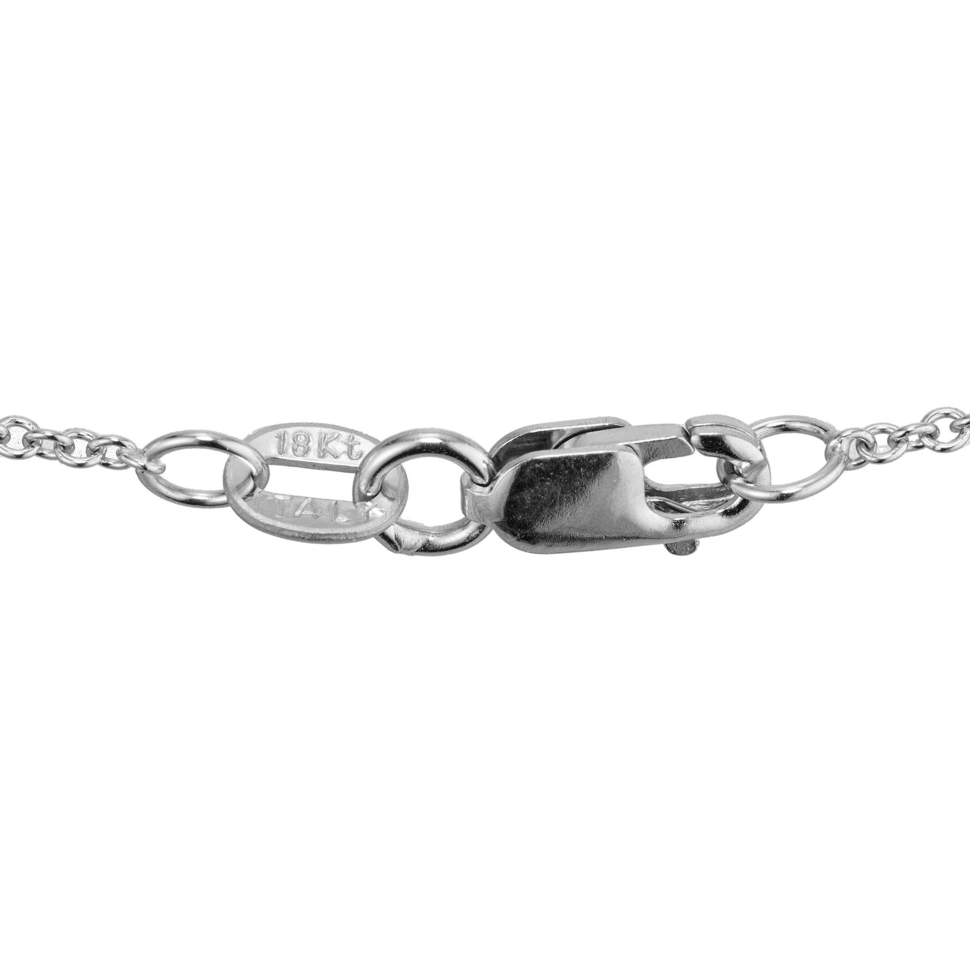 Women's Peter Suchy .43 Carat Black Opal Diamond White Gold Pendant Necklace For Sale