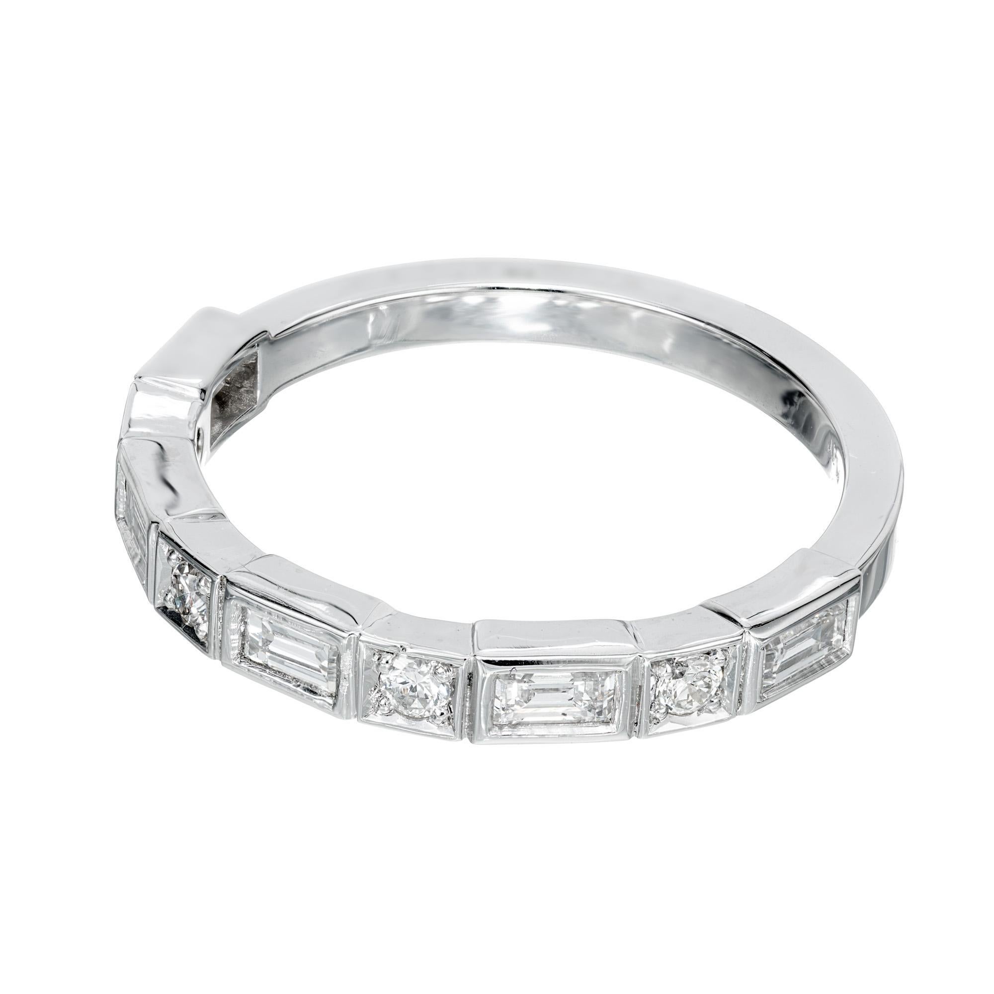 Round Cut Peter Suchy .43 Carat Diamond Platinum Wedding Band Ring