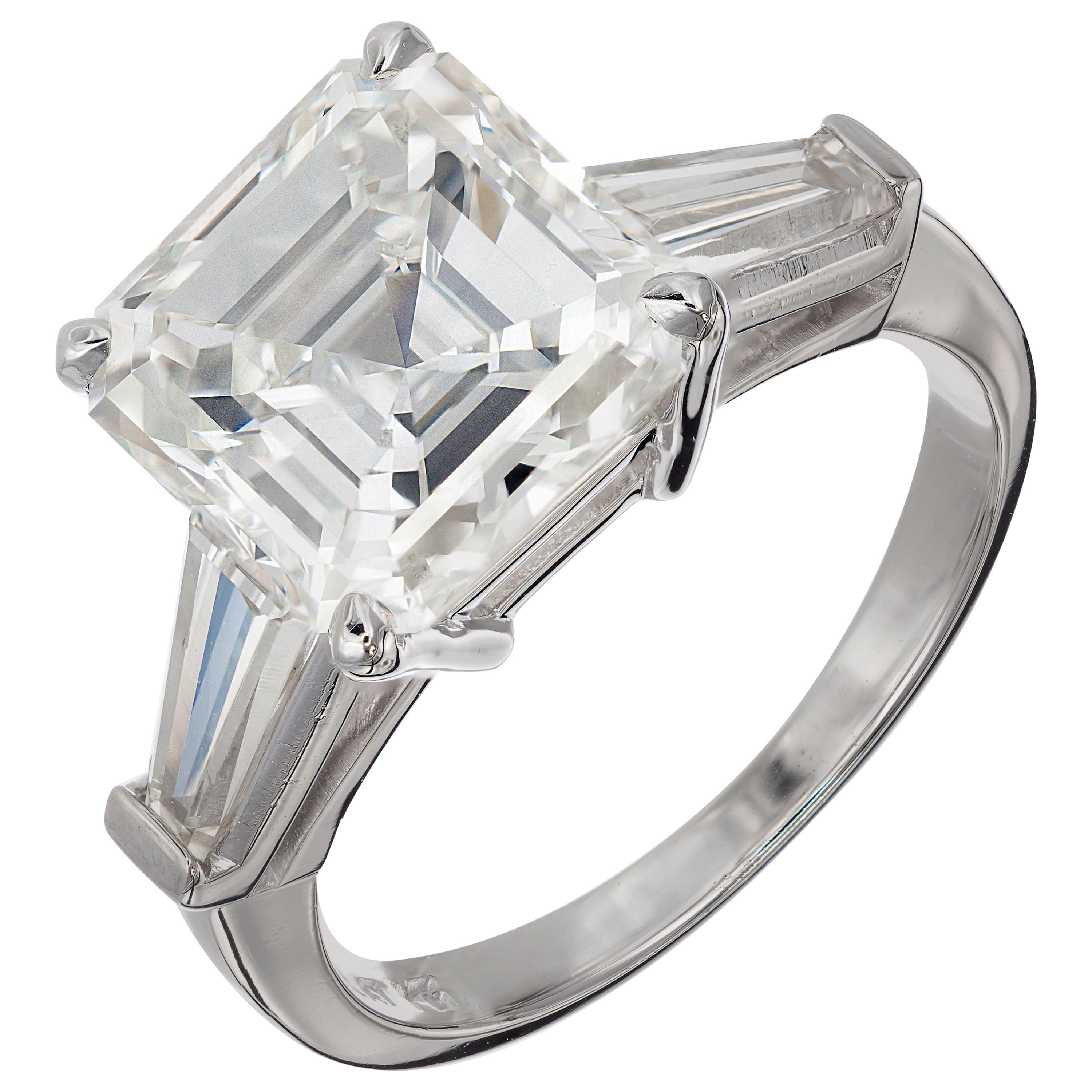 Peter Suchy 4.41 Carat Diamond Three-Stone Platinum Engagement Ring