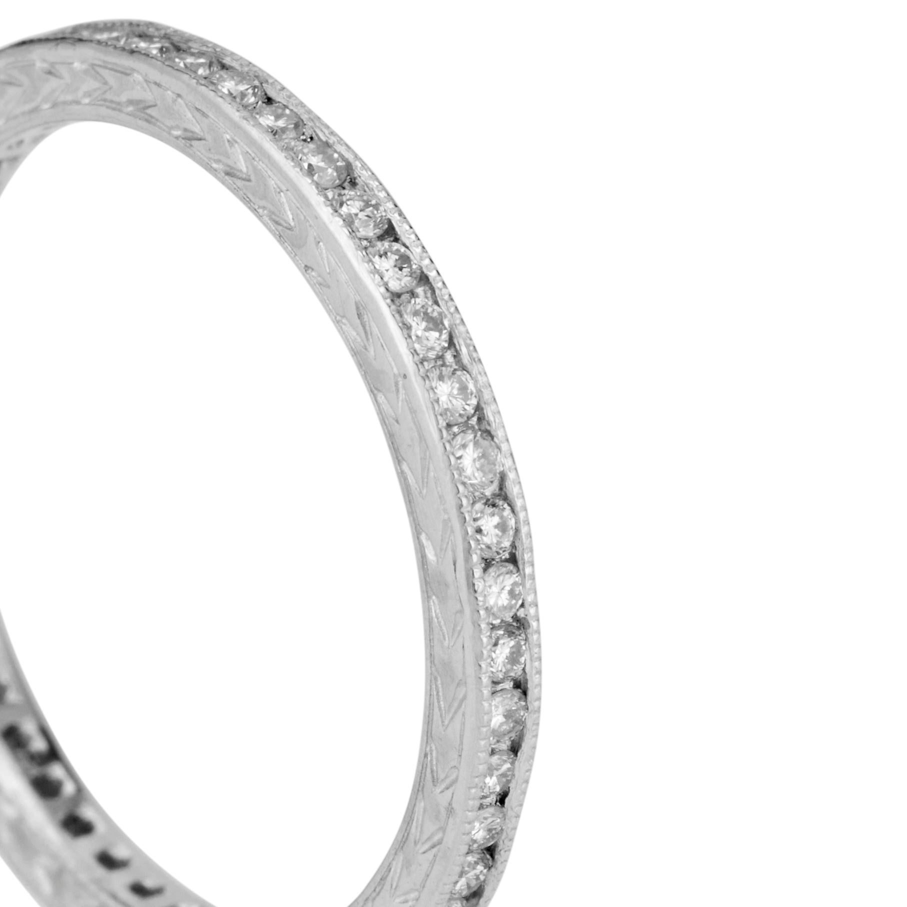Women's Peter Suchy .45 Carat Diamond Platinum Eternity Wedding Band Ring  For Sale