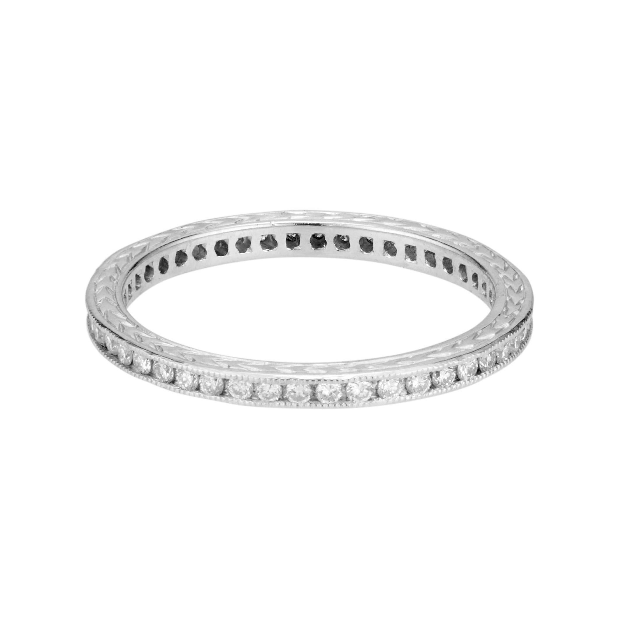 Peter Suchy .45 Carat Diamond Platinum Eternity Wedding Band Ring  For Sale