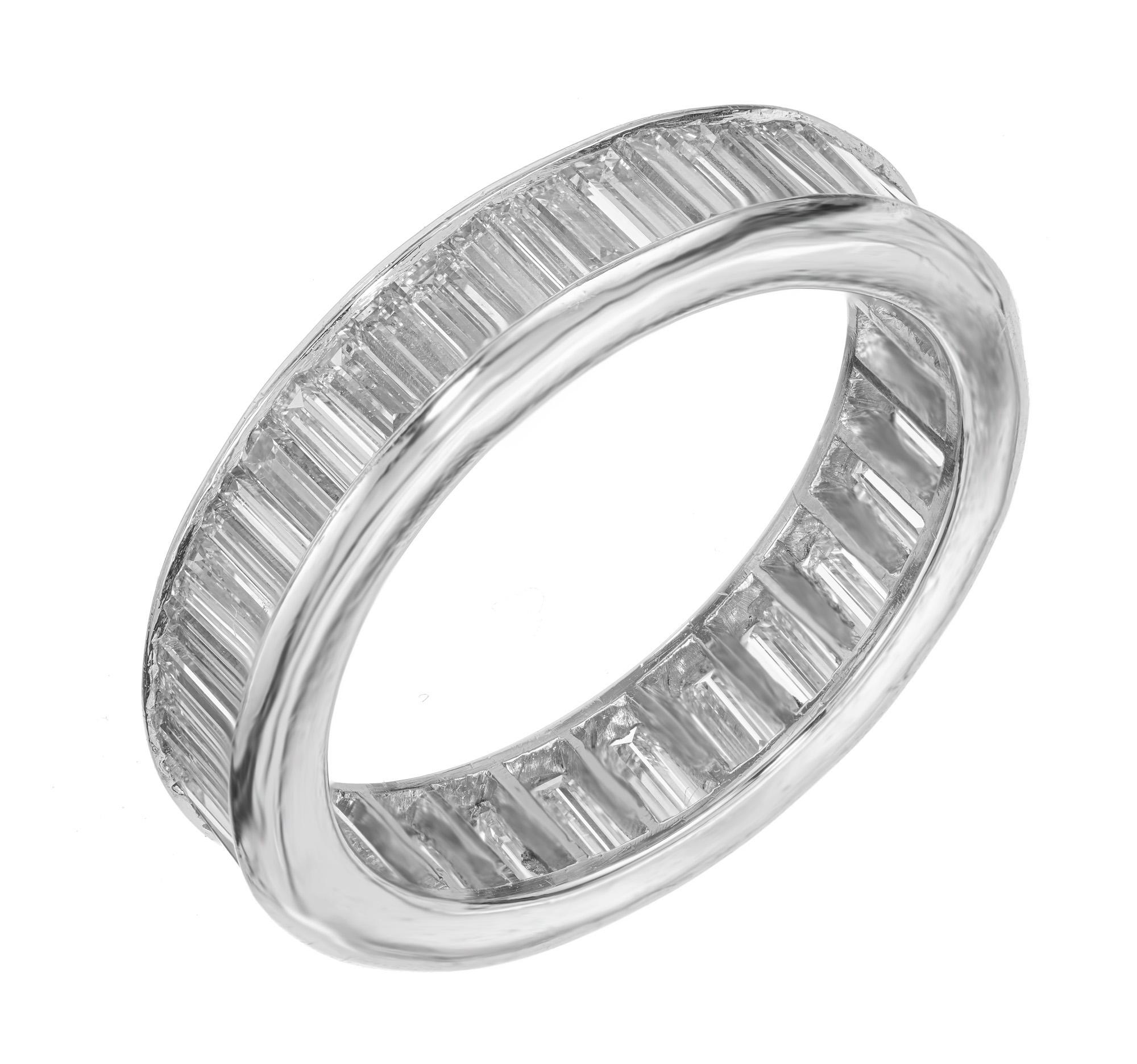 Baguette Cut Peter Suchy 4.60 Carat Baguette Diamond Platinum Wedding Band Ring For Sale