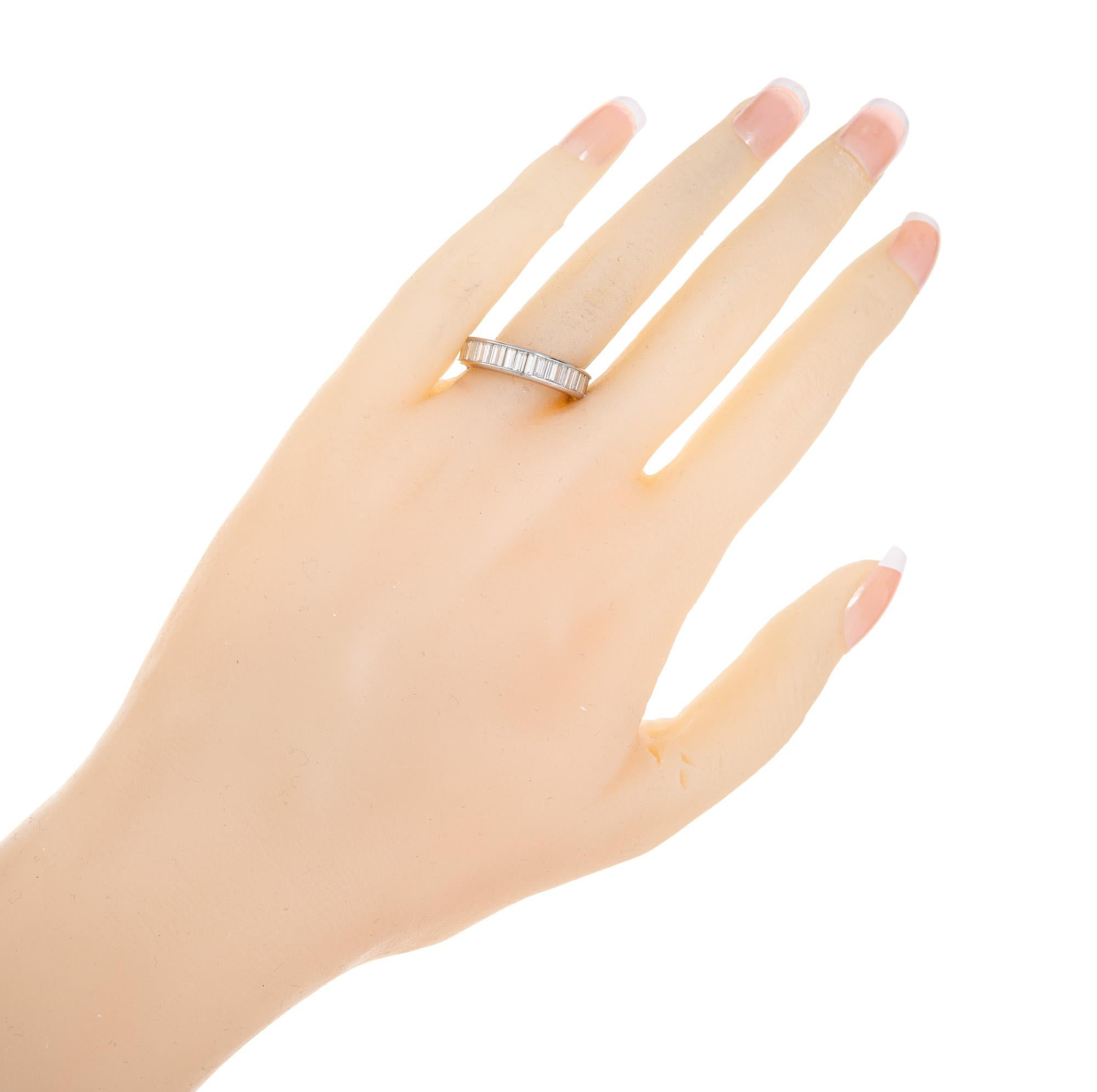Women's Peter Suchy 4.60 Carat Baguette Diamond Platinum Wedding Band Ring For Sale