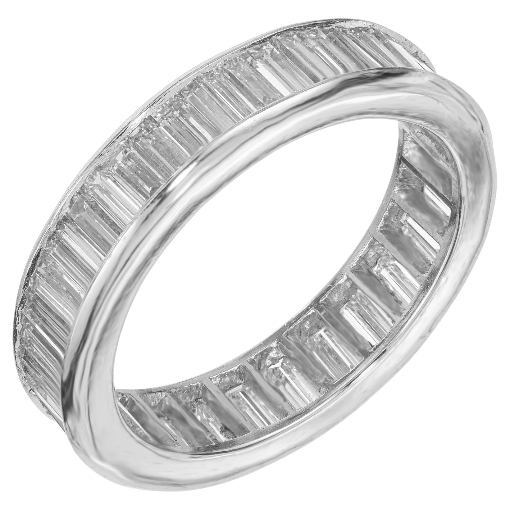 Peter Suchy 4.60 Carat Baguette Diamond Platinum Wedding Band Ring