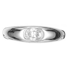 Peter Suchy .47 Carat Diamond White Gold Gypsy Style Ring