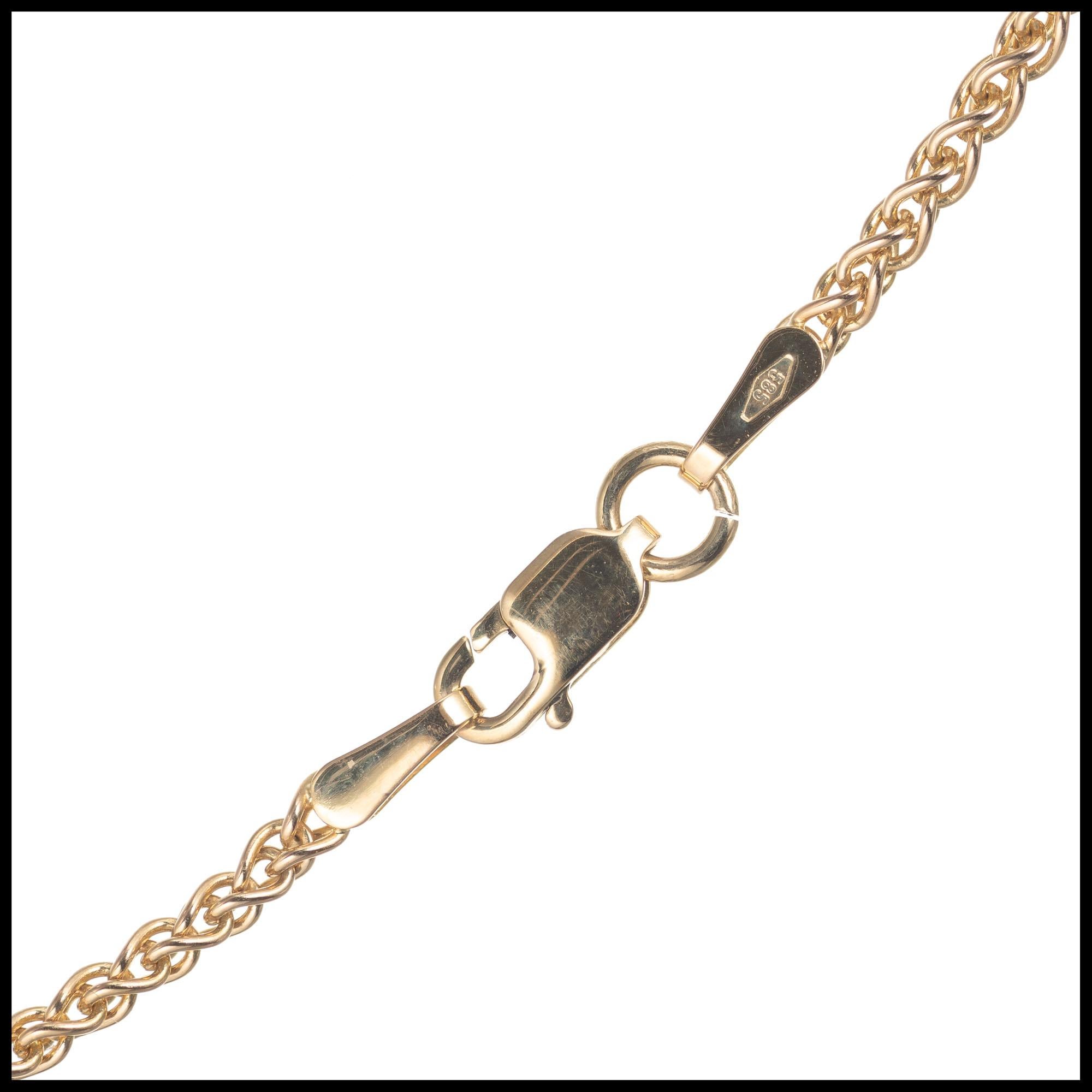 Peter Suchy 4.74 Carat Pink Tourmaline Diamond Yellow Gold Pendant Necklace 1
