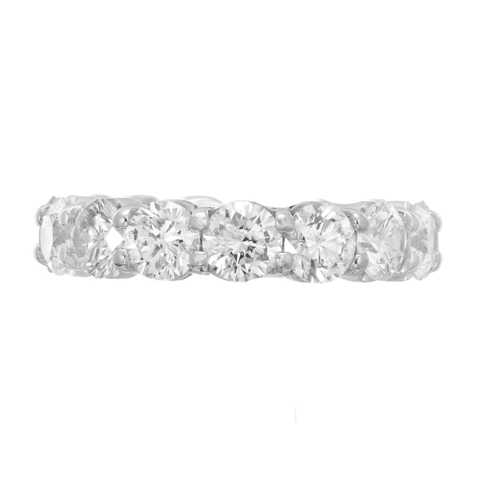 Diamond eternity wedding band. 15 round ideal cut diamonds set in a platinum setting. Available in any finger size or part way around. Created in the Peter Suchy Workshop. 

15 round Ideal cut diamonds, approx. total weight 4.95cts, .33ct each, E to