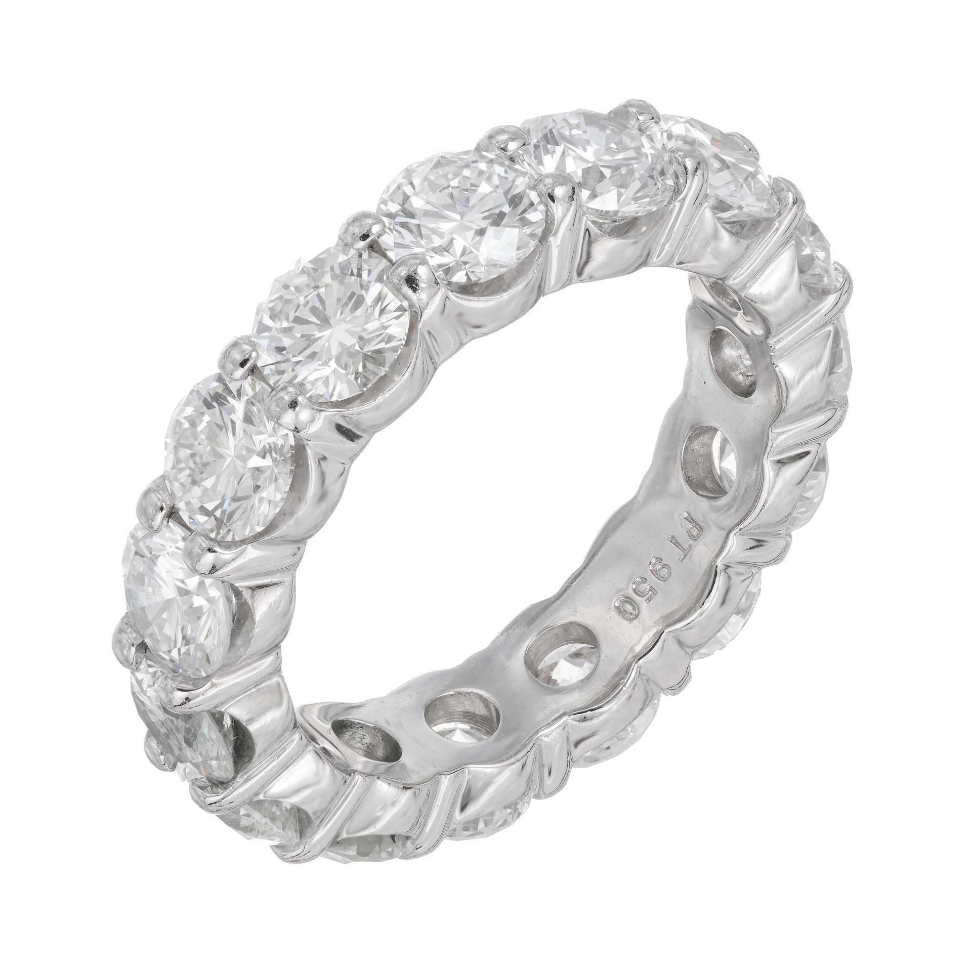 Peter Suchy 4.95 Carat Diamond Platinum Eternity Wedding Band Ring For Sale