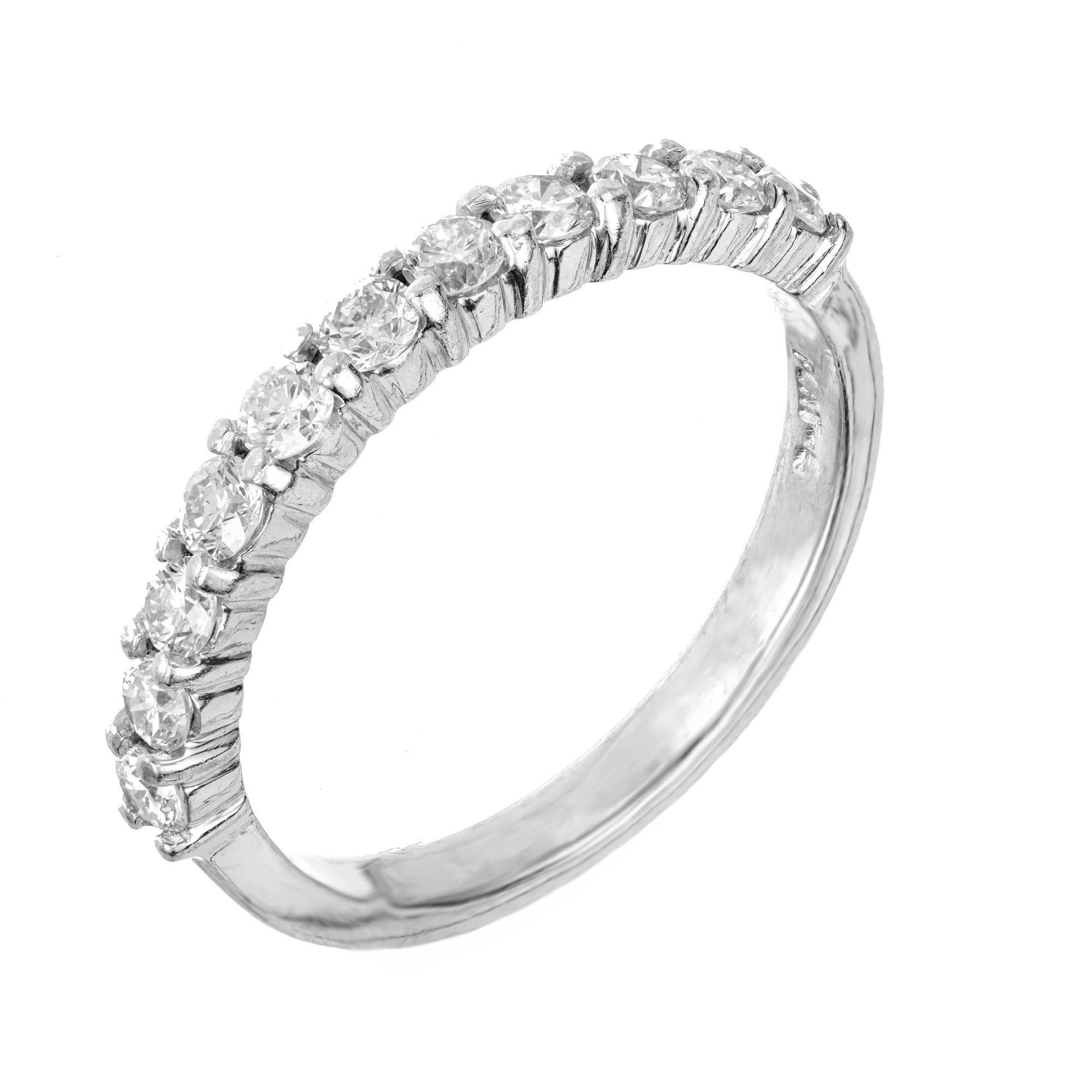 Taille ronde Bague de mariage en platine avec diamant rond de 0,50 carat Peter Suchy  en vente