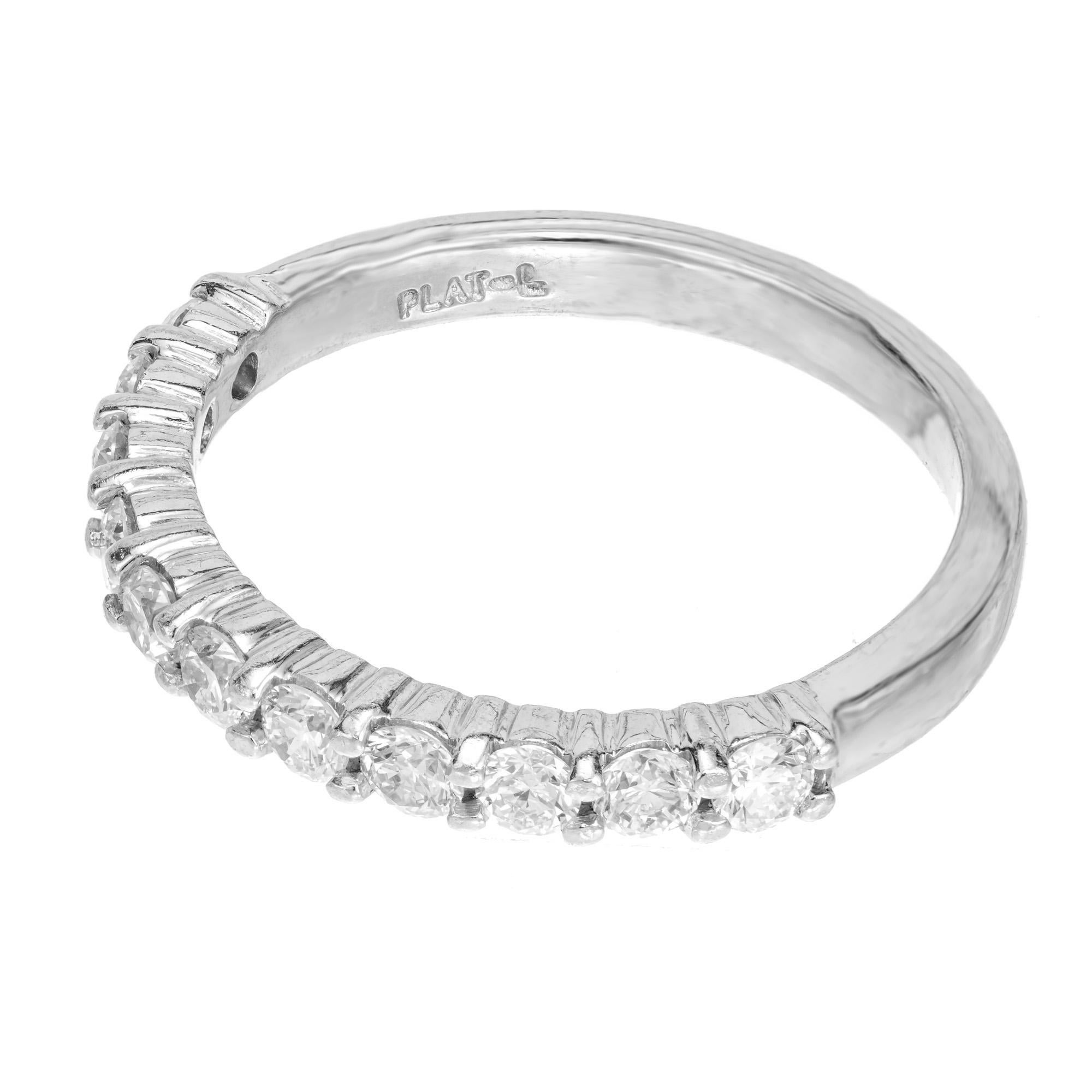 Bague de mariage en platine avec diamant rond de 0,50 carat Peter Suchy  Bon état - En vente à Stamford, CT