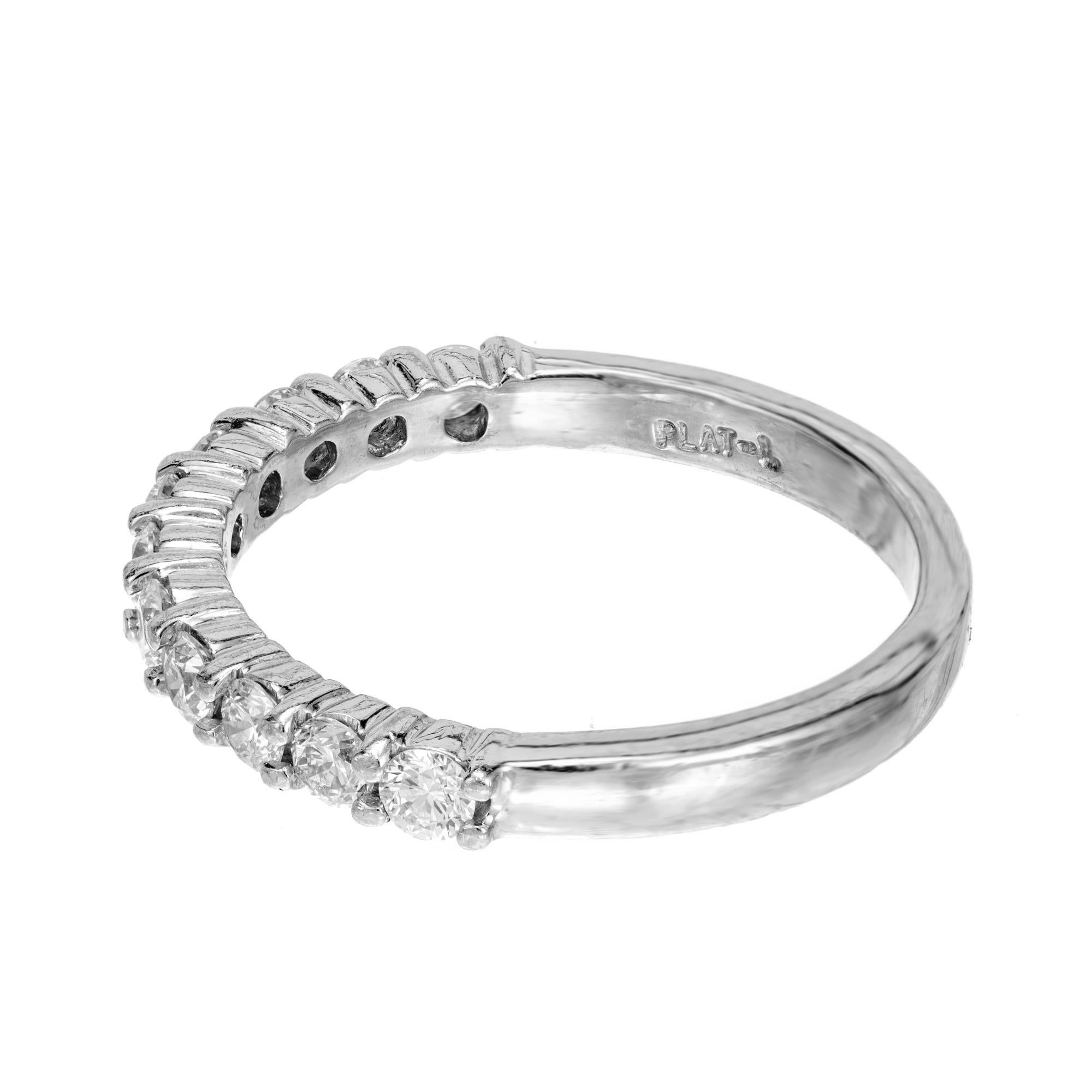Women's Peter Suchy .50 Carat Round Diamond Platinum Wedding Band Ring For Sale