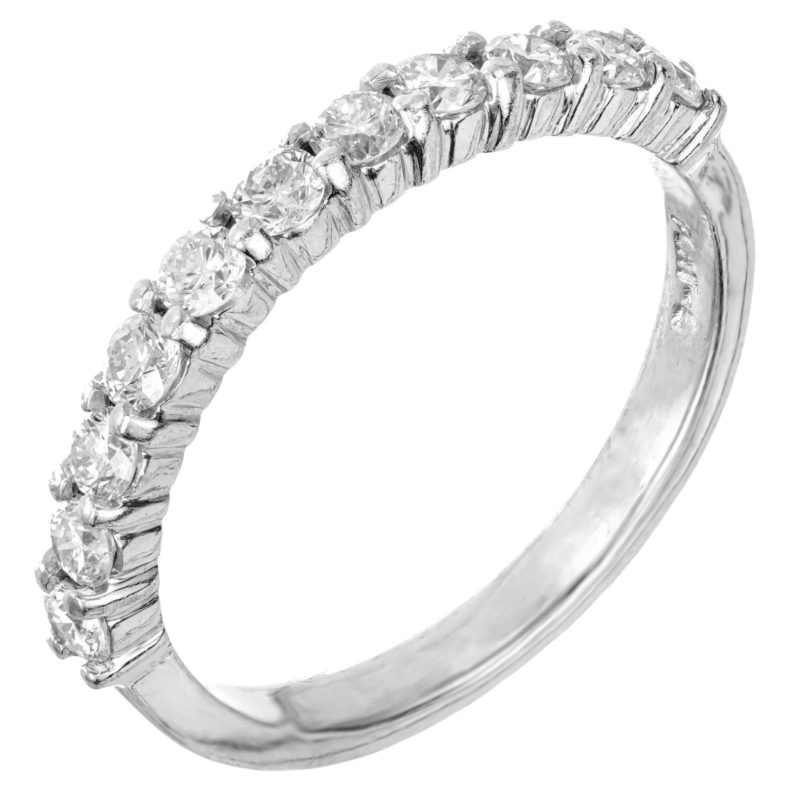 Bague de mariage en platine avec diamant rond de 0,50 carat Peter Suchy  en vente