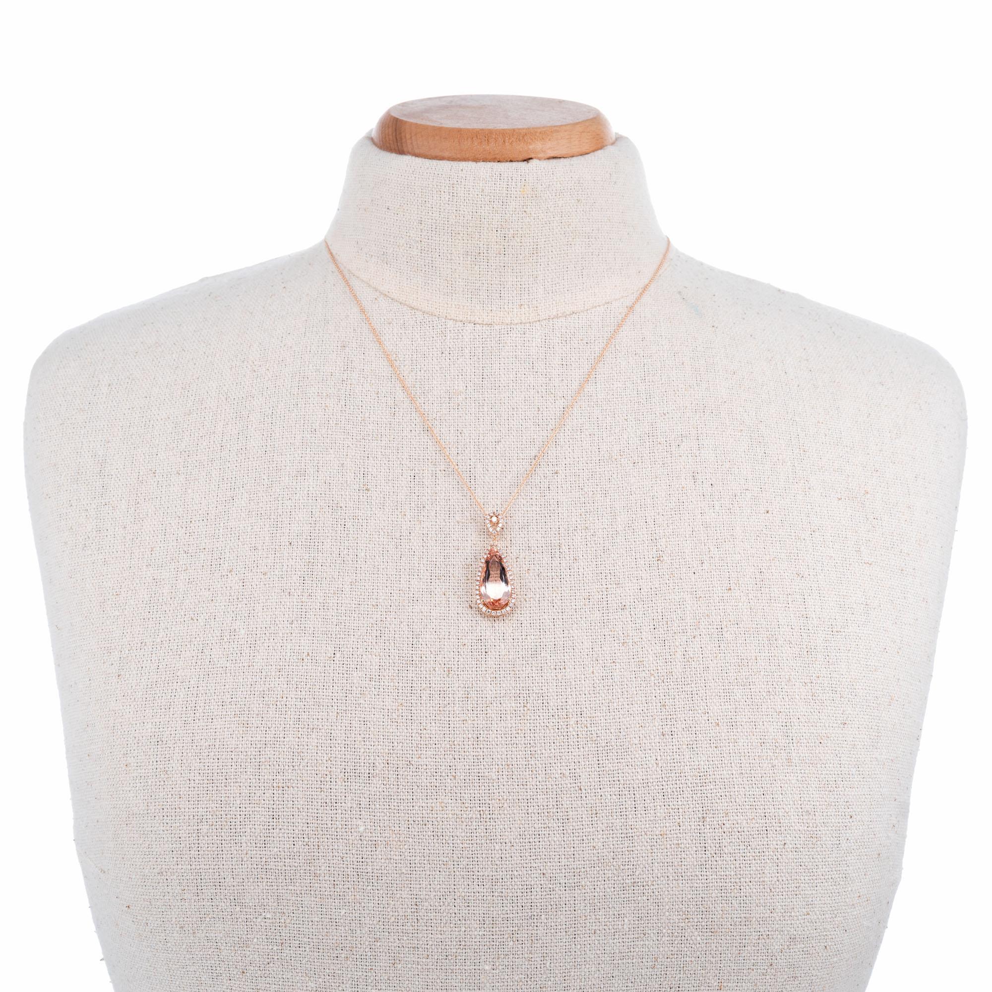 morganite pendant necklace rose gold