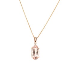 Peter Suchy 5.04 Carat Oval Morganite Diamond Rose Gold Pendant Necklace