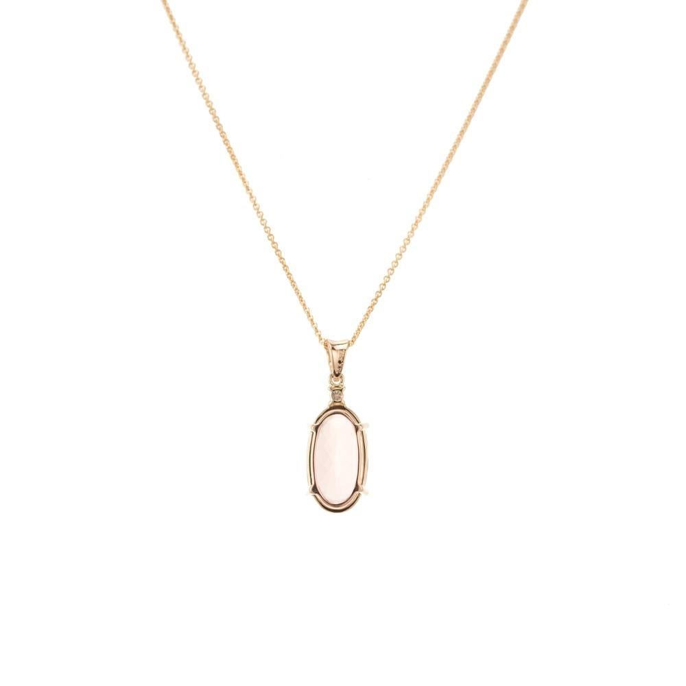 Oval Cut Peter Suchy 5.04 Carat Oval Morganite Diamond Rose Gold Pendant Necklace For Sale